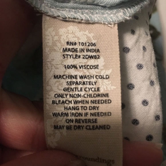 Soft Surroundings Blue Floral and Polka Dot Mixed Print Button Down Blouse - Picture 11 of 11